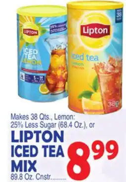 Bravo Supermarkets LIPTON ICED TEA MIX 89.8 Oz. Cnstr offer