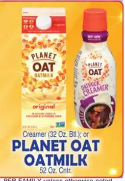 Bravo Supermarkets PLANET OAT OATMILK 52 Oz. Cntr offer