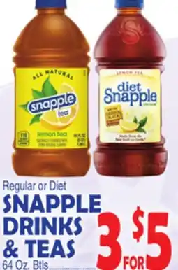 Bravo Supermarkets SNAPPLE DRINKS & TEAS offer