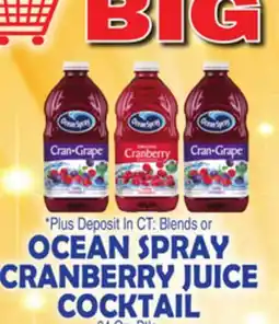 Bravo Supermarkets OCEAN SPRAY CRANBERRY JUICE COCKTAIL offer