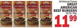 Bravo Supermarkets GREAT AMERICAN BEEF BURGERS offer