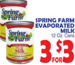 Bravo Supermarkets SPRING FARM EVAPORATED MILK offer
