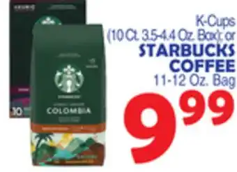 Bravo Supermarkets STARBUCKS COFFEE 11-12 Oz. Bag offer