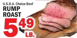 Bravo Supermarkets U.S.D.A. CHOICE BEEF RUMP ROAST offer