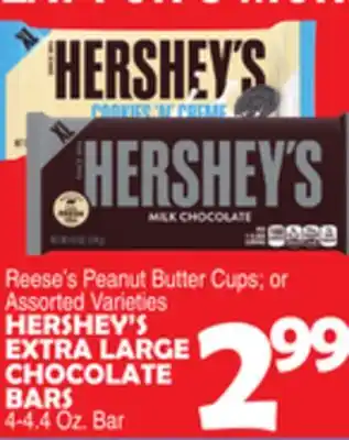 Bravo Supermarkets HERSHEY'S EXTRA LARGE CHOCOLATE BARS offer