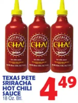 Bravo Supermarkets TEXAS PETE SRIRACHA HOT CHILI SAUCE offer