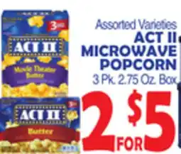 Bravo Supermarkets ACT II MICROWAVE POPCORN offer