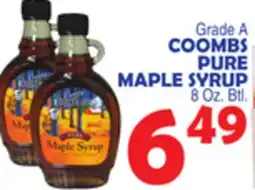 Bravo Supermarkets COOMBS PURE MAPLE SYRUP offer