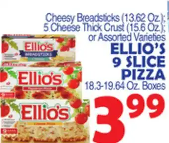 Bravo Supermarkets ELLIO'S 9 SLICE PIZZA 18.3-19.64 Oz. Boxes offer