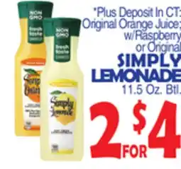 Bravo Supermarkets SIMPLY LEMONADE offer