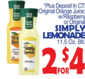 Bravo Supermarkets SIMPLY LEMONADE offer