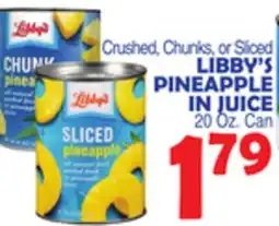 Bravo Supermarkets LIBBY'S PINEAPPLE IN JUICE offer