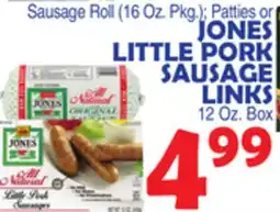 Bravo Supermarkets JONES LITTLE PORK SAUSAGE LINKS 12 Oz offer