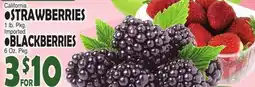 Bravo Supermarkets CALIFORNIA STRAWBERRIES 1 LB. PKG. IMPORTED BLACKBERRIES 6 OZ. PKG offer