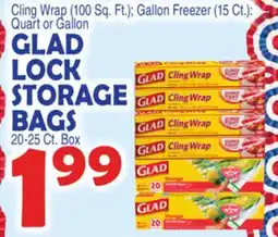 Bravo Supermarkets GLAD LOCK STORAGE BAGS 20-25 Ct. Box offer