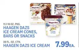 Kings Food Markets 11.1-18 OZ. PKG. HAAGEN DAZS ICE CREAM CONES, BARS OR SNACKS, 28 FL. OZ. CTN. HAAGEN DAZS ICE CREAM offer
