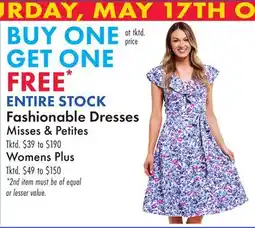 Boscov's ENTIRE STOCK Fashionable Dresses offer