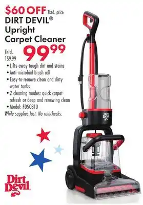 Boscov's DIRT DEVIL Upright Carpet Cleaner offer
