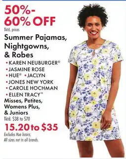 Boscov's Summer Pajamas, Nightgowns, & Robes offer