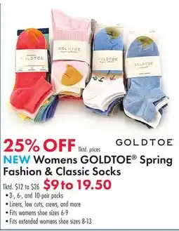 Boscov's Womens GOLDTOE Spring Fashion & Classic Socks offer