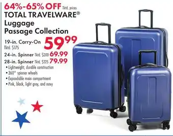 Boscov's TOTAL TRAVELWARE Luggage Passage Collection offer