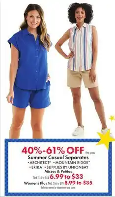 Boscov's Summer Casual Separates offer