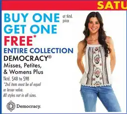 Boscov's ENTIRE COLLECTION DEMOCRACY offer