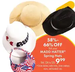 Boscov's MADD HATTER Spring Hats offer