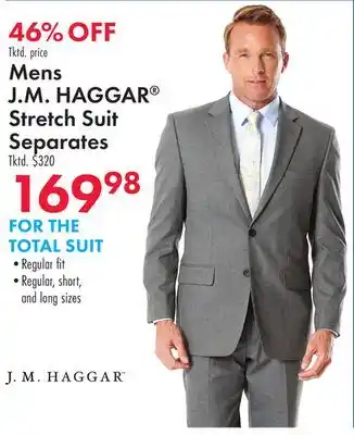Boscov's Mens J. M. HAGGAR Stretch Suit Separates offer