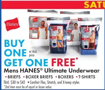 Boscov's Mens HANES Ultimate Underwear BRIEFS offer
