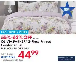 Boscov's OLIVIA PARKER 3-Piece Printed Comforter Set offer