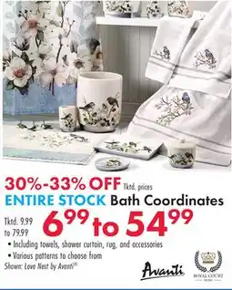 Boscov's ENTIRE STOCK Bath Coordinates offer