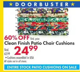 Boscov's Clean Finish Patio Chair Cushions offer