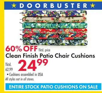 Boscov's Clean Finish Patio Chair Cushions offer