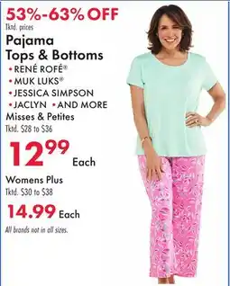 Boscov's Pajama Tops & Bottoms offer