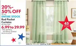 Boscov's ENTIRE STOCK Rod Pocket Curtains offer