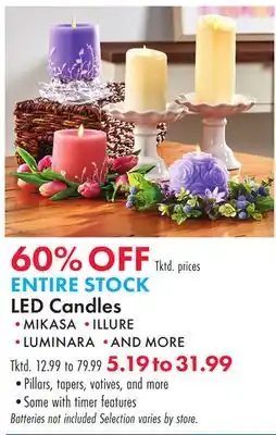 Boscov's ENTIRE STOCK STOCK LED Candles offer