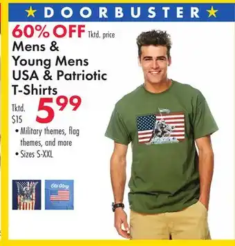 Boscov's Mens Young Mens USA Patriotic T-Shirt offer