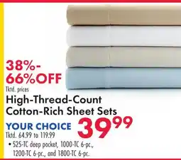 Boscov's High-Thread-Count Cotton-Rich Sheet Sets offer