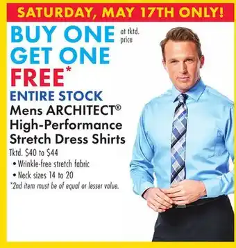 Boscov's Mens ARCHITECT High-Performance Stretch Dress Shirts offer
