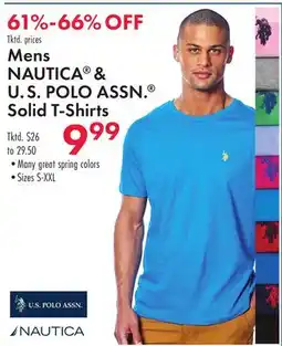 Boscov's Mens NAUTICA & U.S POLO ASSN. Solid T-Shirts offer
