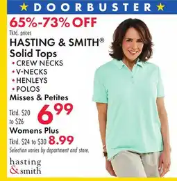 Boscov's HASTING & SMITH Solid Tops offer