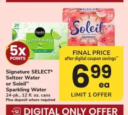 ACME Signature SELECT Seltzer Water or Soleil Sparkling Water offer