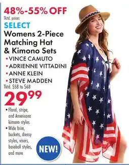 Boscov's SELECT Womens 2-Piece Matching Hat & Kimono Sets offer