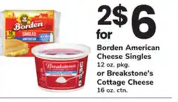 ACME Borden American Cheese Singles 12 oz. pkg. or Breakstone's Cottage Cheese 16 oz. ctn offer