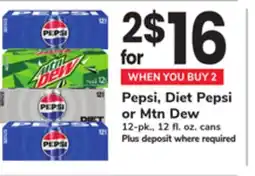 ACME Pepsi, Diet Pepsi or Mtn Dew offer