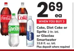 ACME Coke, Diet Coke or Sprite 2 ltr. btl. or Glacéau Smartwater 33.8 fl. oz. btl offer