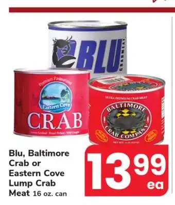 ACME Blu, Baltimore Crab or Eastern Cove Lump Crab Meat offer
