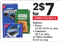 ACME Nabisco Oreos 13.29-14.03 oz. pkg., Cakesters 10.1 oz. pkg. or Tate's Cookies 6.5-8 oz. bag offer