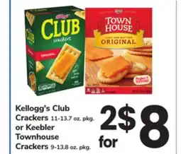 ACME Kellogg's Club Crackers 11-13.7 oz. pkg. or Keebler Townhouse Crackers 9-13.8 oz. pkg offer